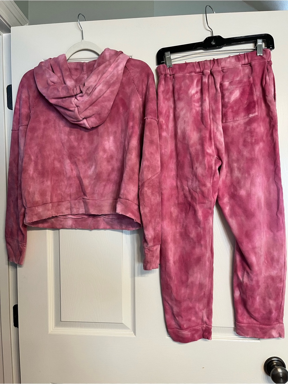 LoveShackFancy Pink Tie-Dye Hoodie & Jogger Set ( Medium Top/ Small Jogger) - Picture 2 of 5